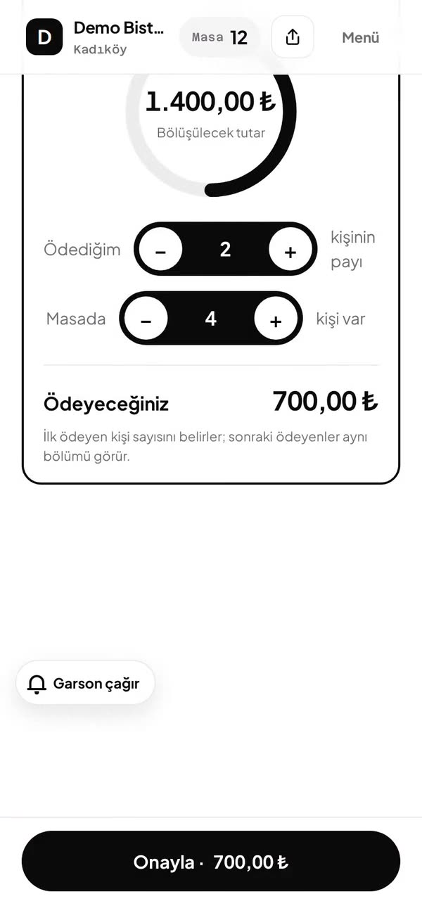 Hesabı dört yoldan bölün
